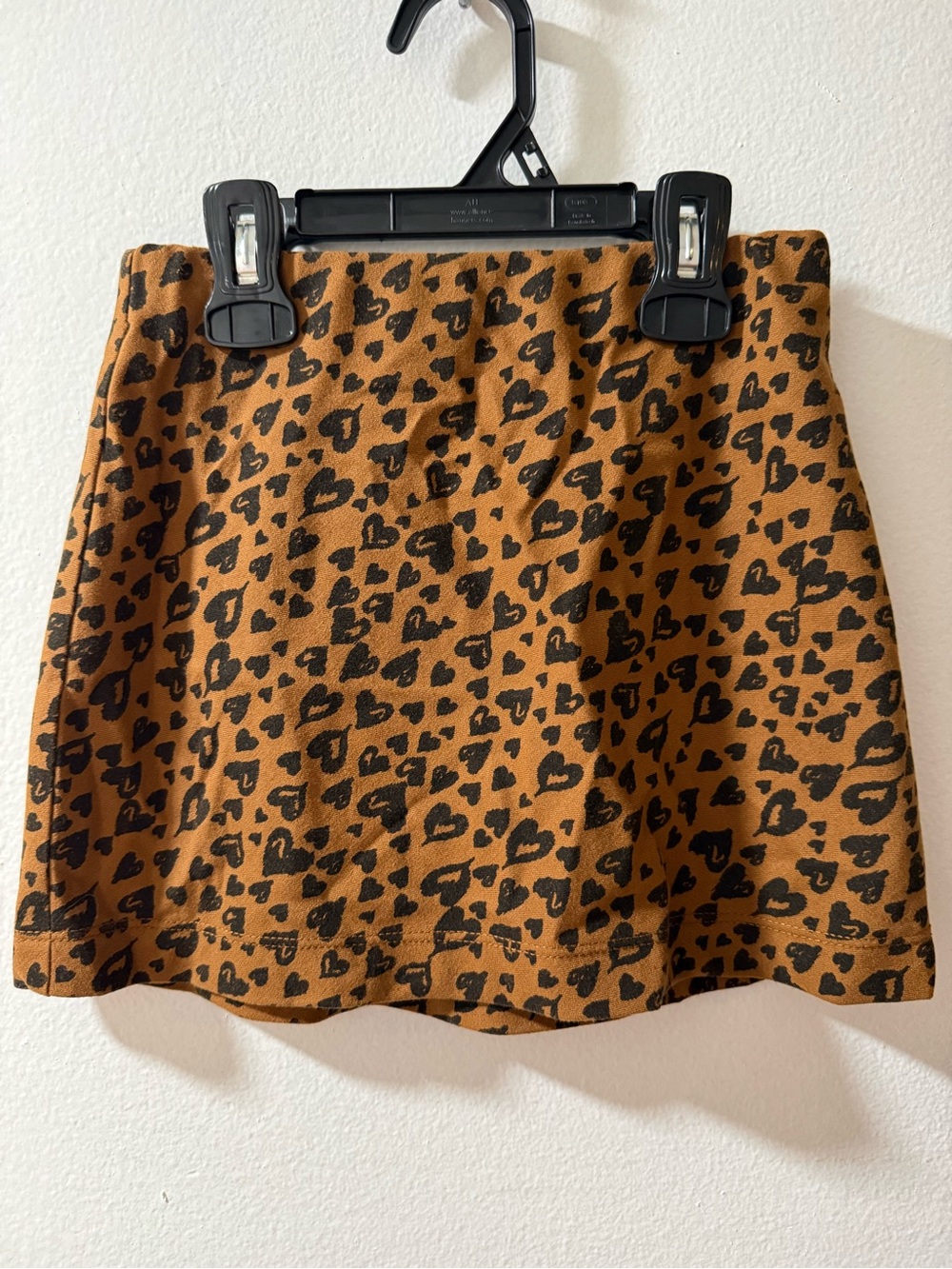 Leopard Print A-Line Mini Skirt in Brown and Black